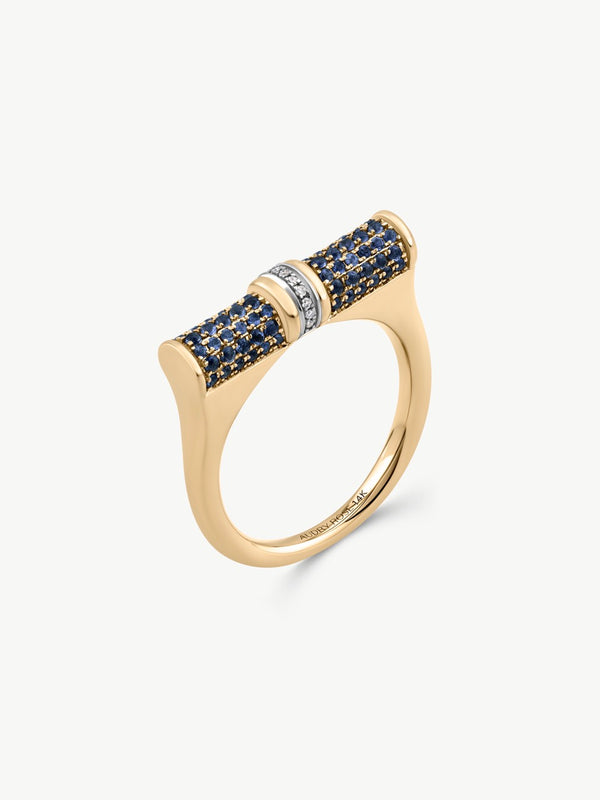 Sapphire Latch Bar Ring