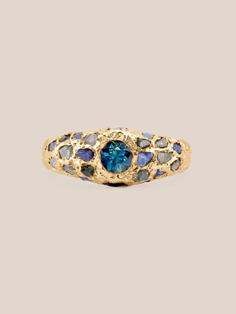 Sapphire Rock Signet Ring