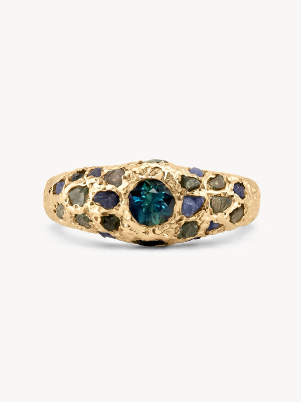 Sapphire Rock Signet Ring