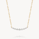 Paper Clip Floating Diamond Necklace