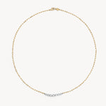 Paper Clip Floating Diamond Necklace