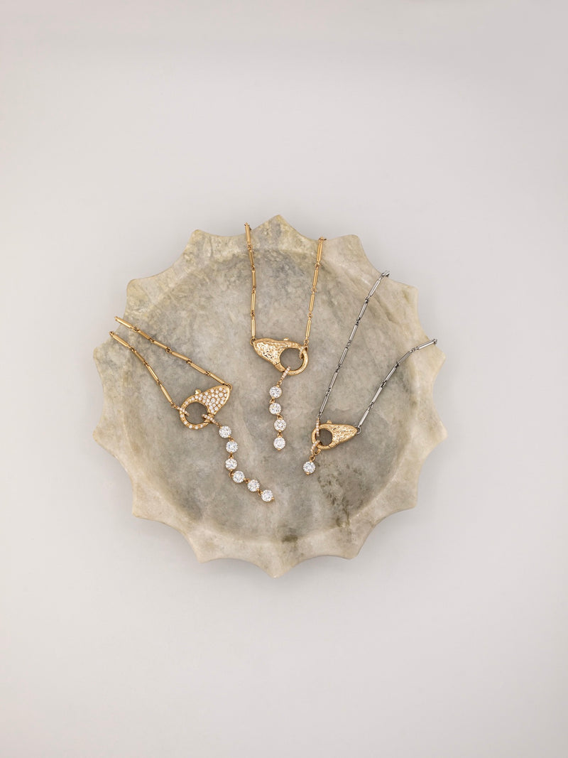Pave Diamond Lock Necklace