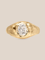 Armach White Diamond Signet Ring