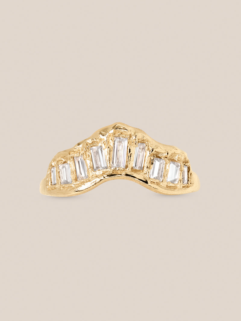 Soft White Diamond Scatter Ring