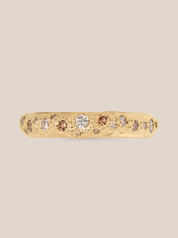 Champagne Diamond Scatter Ring