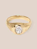 Armach White Diamond Signet Ring