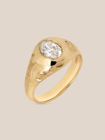 Armach White Diamond Signet Ring