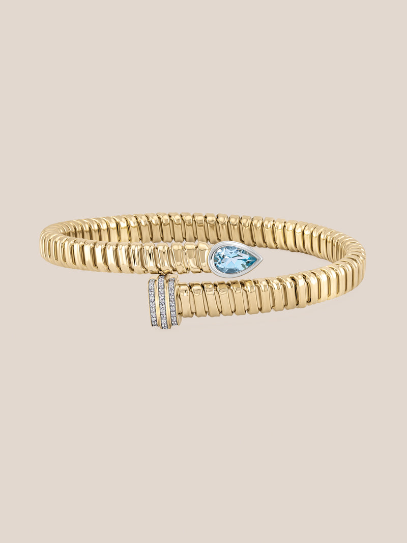 Gold Pear Coil Cuff
