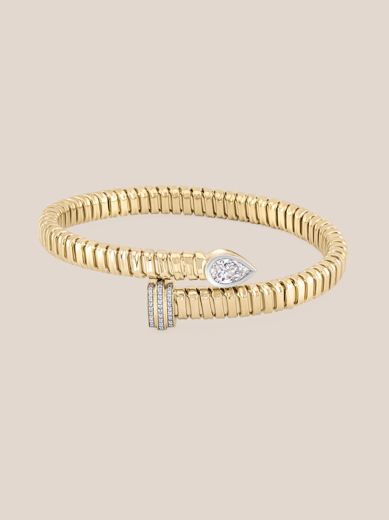 Gold Pear Coil Cuff