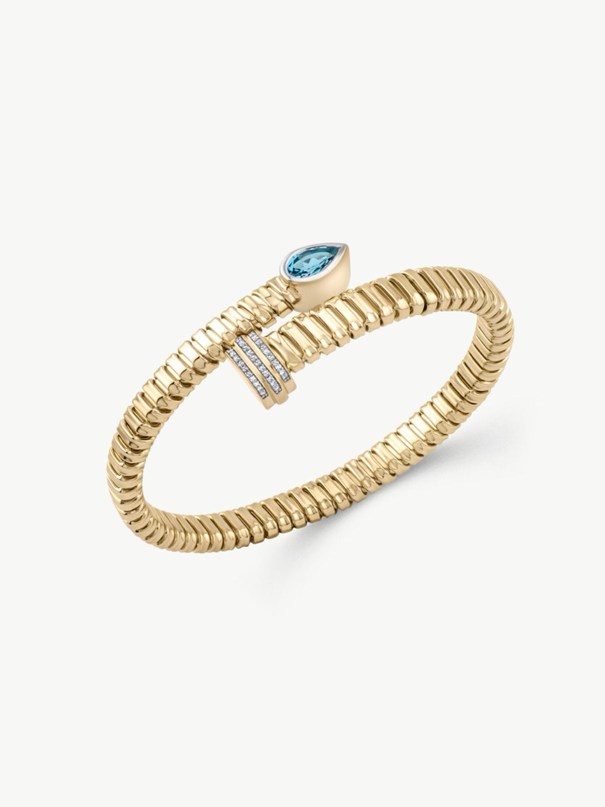 Gold Pear Coil Cuffin 14k Yellow Gold | Audry Rose