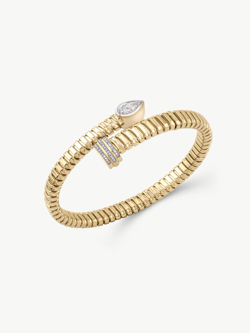 Gold Pear Coil Cuff