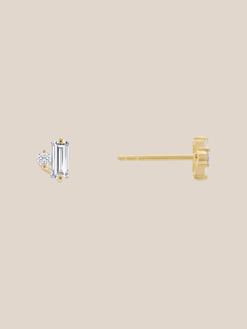 Diamond Baguette Studs
