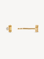 Dainty Baguette Gemstone Studs
