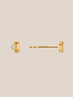 Dainty Baguette Citrine Studs