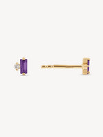 Dainty Baguette Gemstone Studs