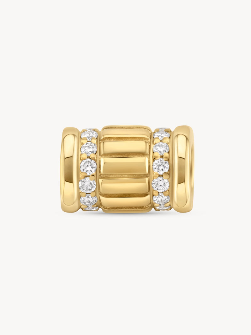 Diamond Baguette Barrel Bead