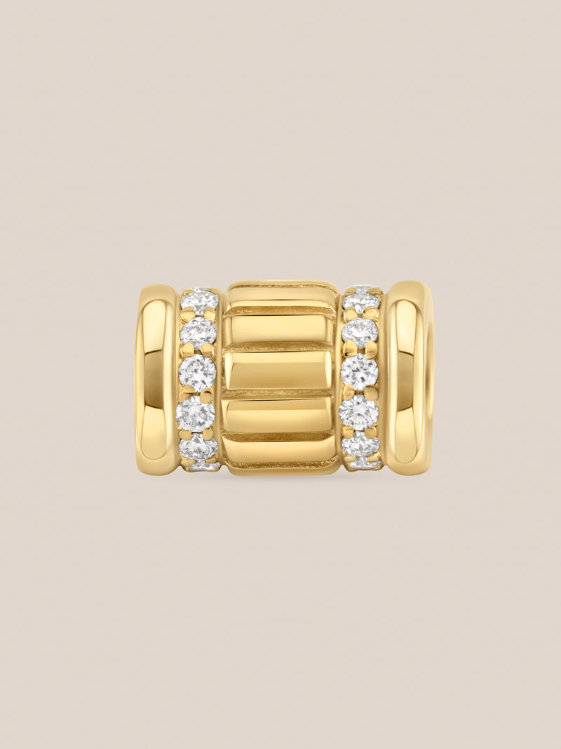 Diamond Baguette Barrel Bead