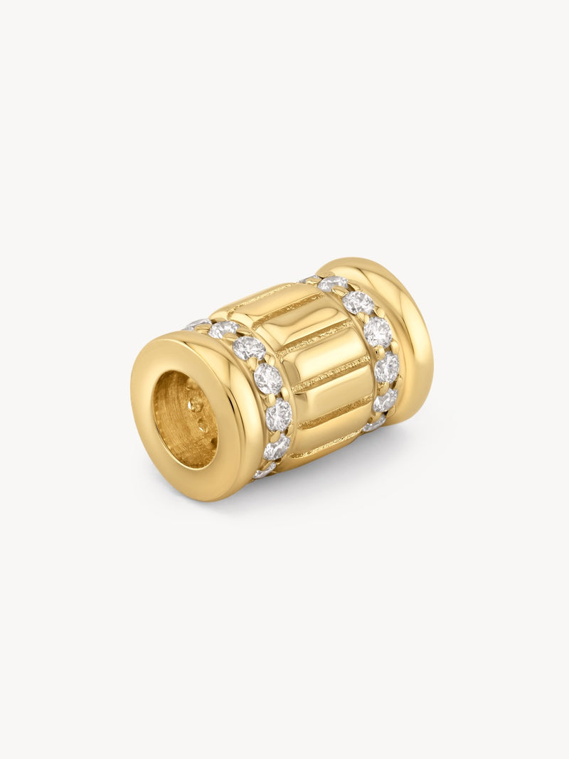 Diamond Baguette Barrel Bead