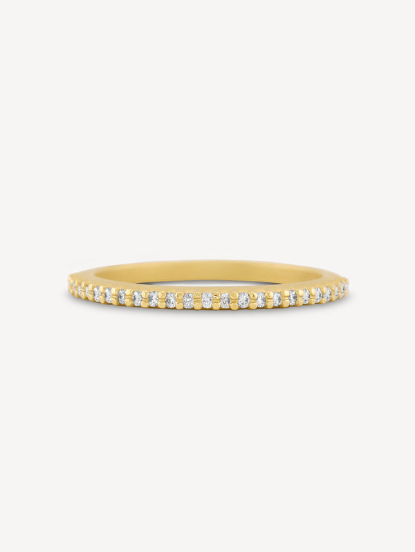 18k Slender Pave Band