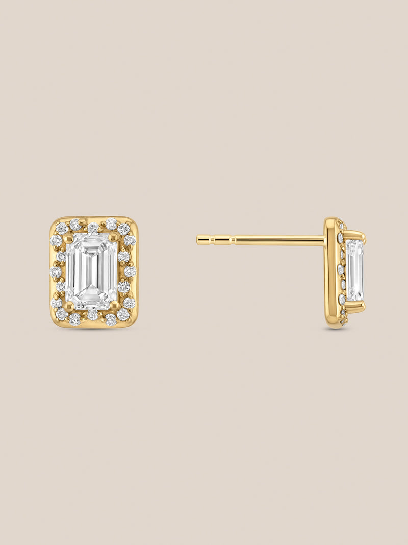 Spotlight Emerald-Cut Diamond Studs