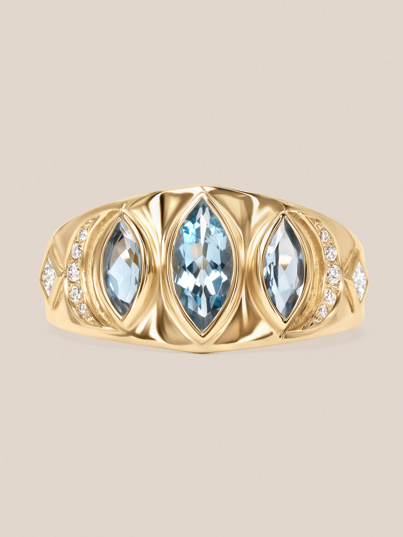 Aquamarine Celeste Ring - OOAK