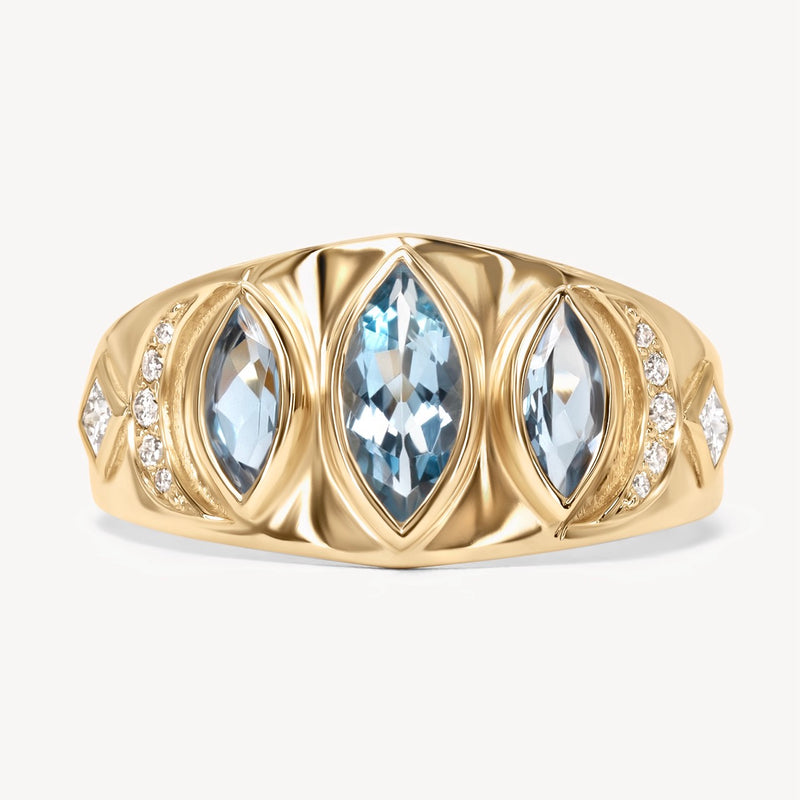 Aquamarine Celeste Ring - OOAK