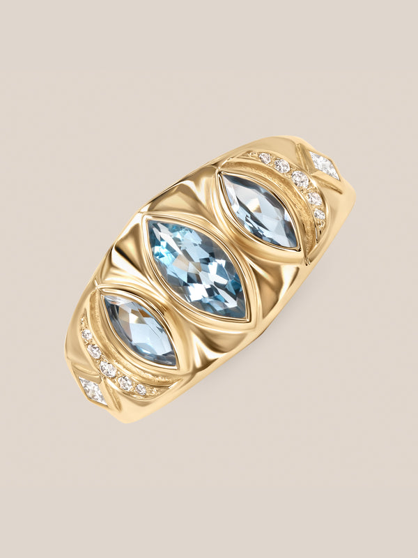 Aquamarine Celeste Ring - OOAK