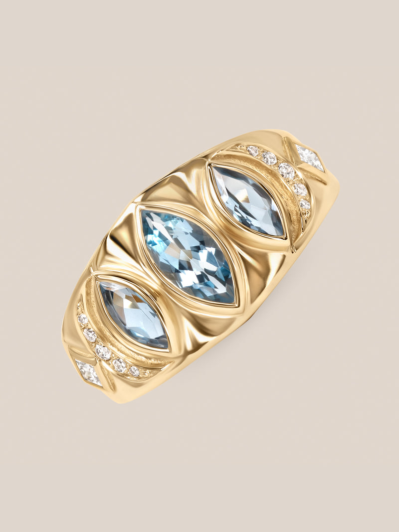 Aquamarine Celeste Ring - OOAK