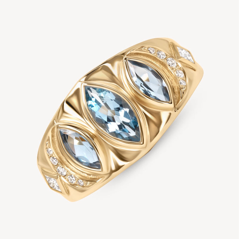 Aquamarine Celeste Ring - OOAK