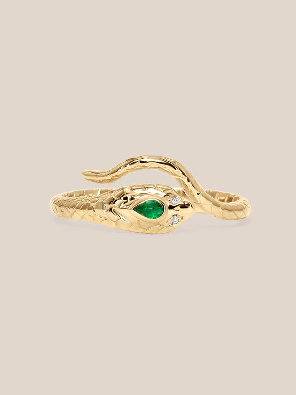 Cobra Emerald and Diamonds Ring
