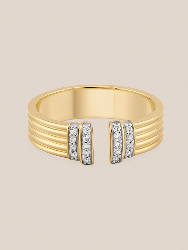 Diamond Tiered Cuff Ring