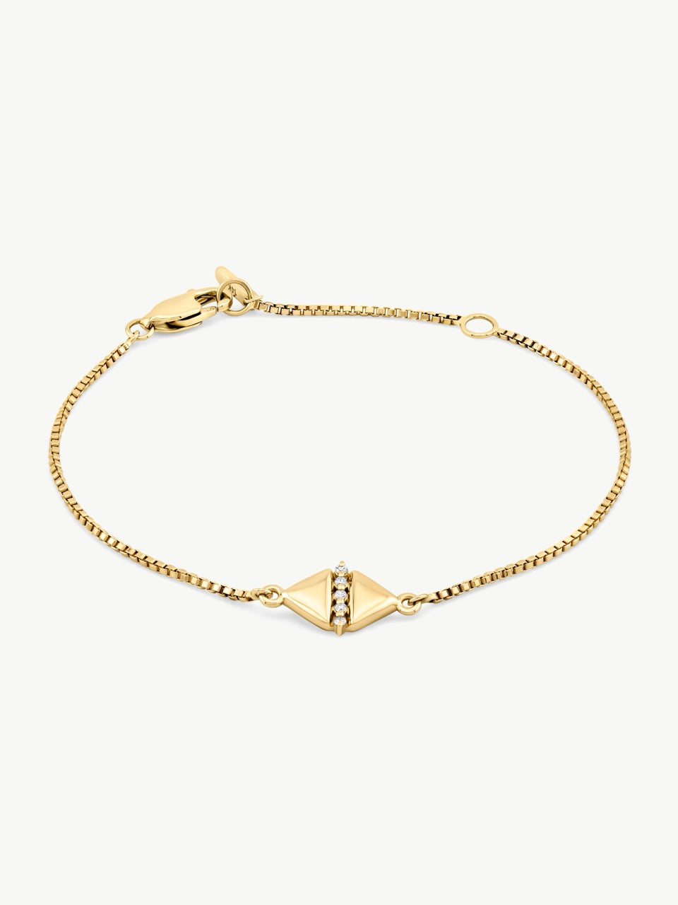 Triangle Diamond Bracelet in 14k Yellow Gold | Audry Rose