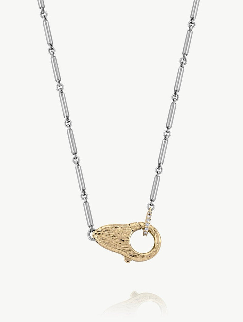 Mixed Metal Mini Lock Necklace