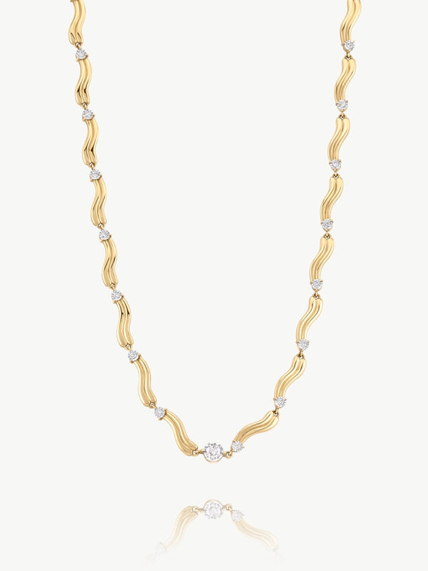 Wavy Diamond Necklace