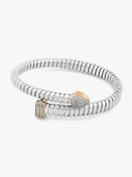 Mixed Metal Diamond Coil Cuff
