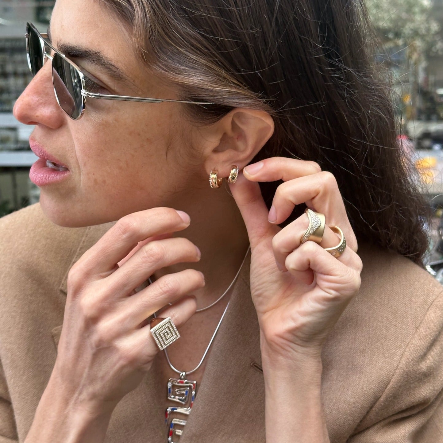 Gold and Diamond Maze Ring in 14K Yellow Gold | Audry Rose x