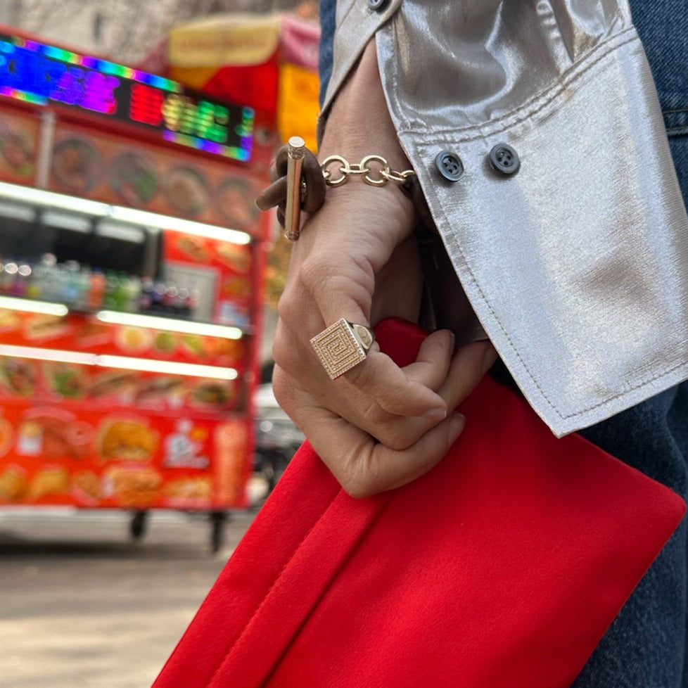 Gold and Diamond Maze Ring in 14K Yellow Gold | Audry Rose x