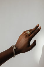 Mixed Metal Diamond Coil Cuff