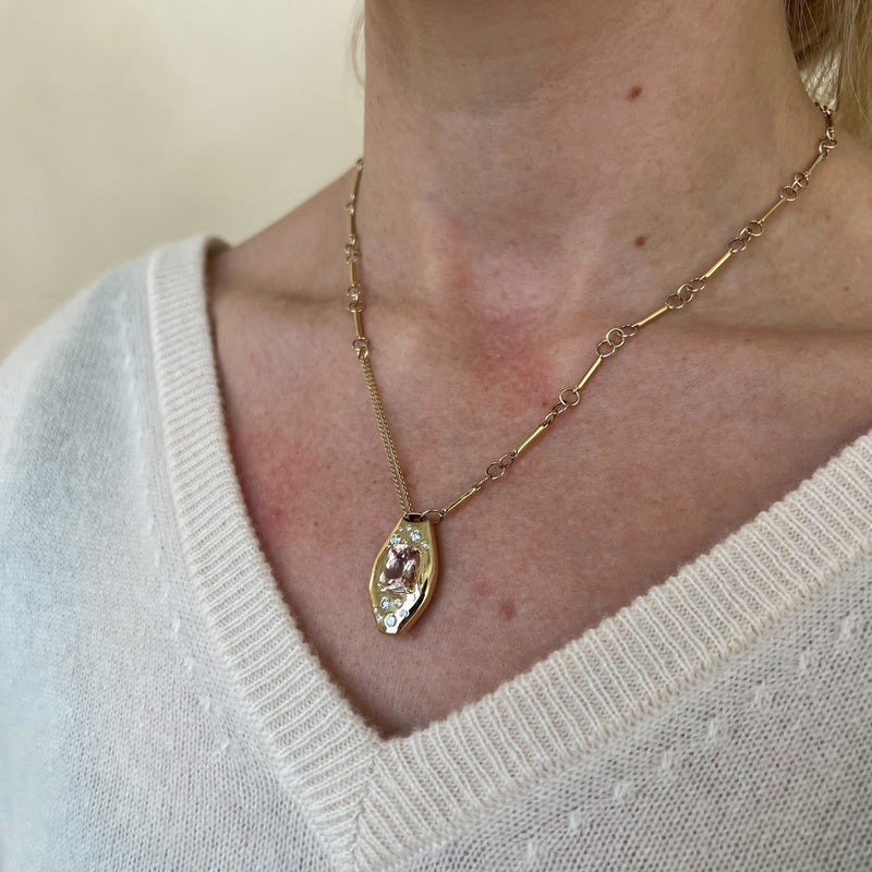 Morganite Slipper Necklace