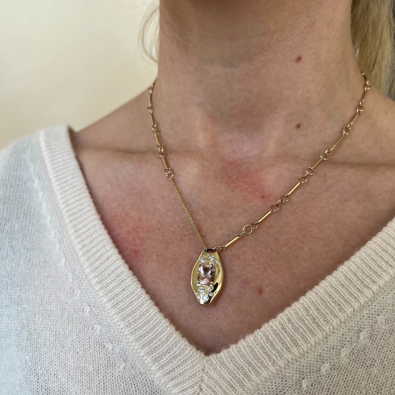 Morganite Slipper Necklace