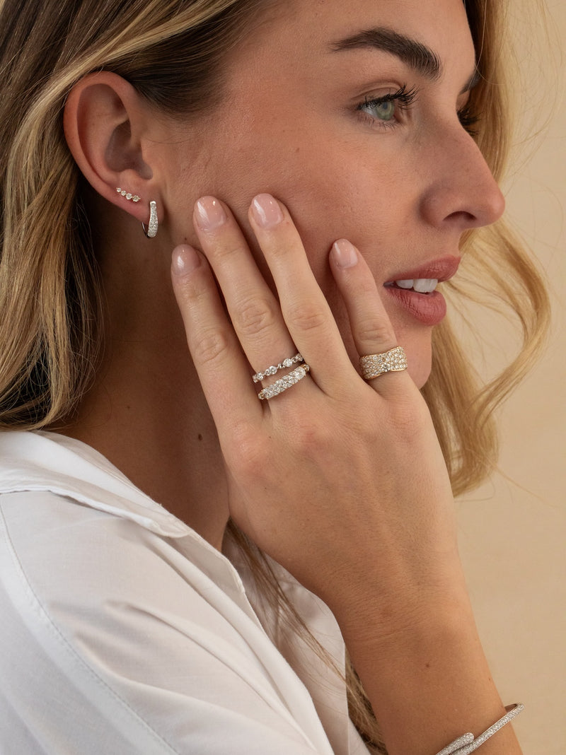 Pave Diamond Wrap Huggies