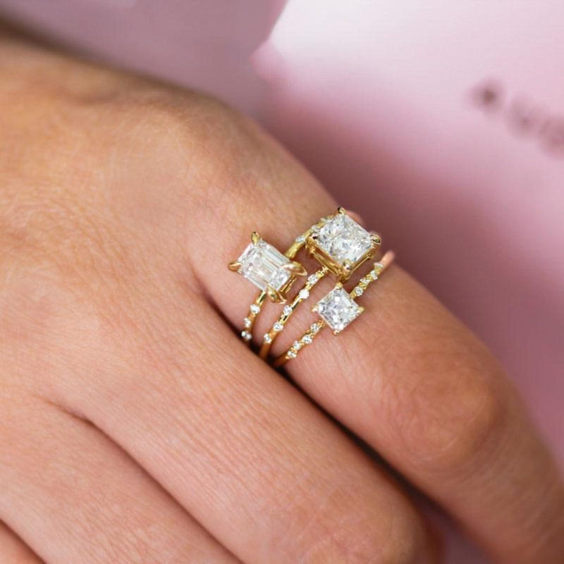 Emerald Cut Diamond Engagement Ring in 14K Yellow Gold | Audry Rose Emerald Cut Diamond Engagement Ring in 14K Yellow Gold | Audry Rose