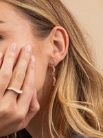 Wavy Diamond Drop Earrings