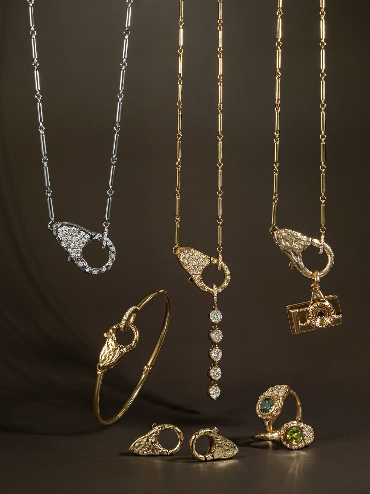 Diamond Lock Lobster Clasp Necklace 14k Gold | Audry Rose