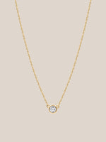 White Diamond Solitaire Bezel Necklace