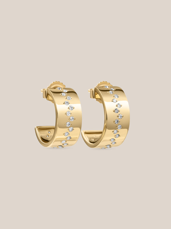 Stream of Diamonds Cuff Earrings