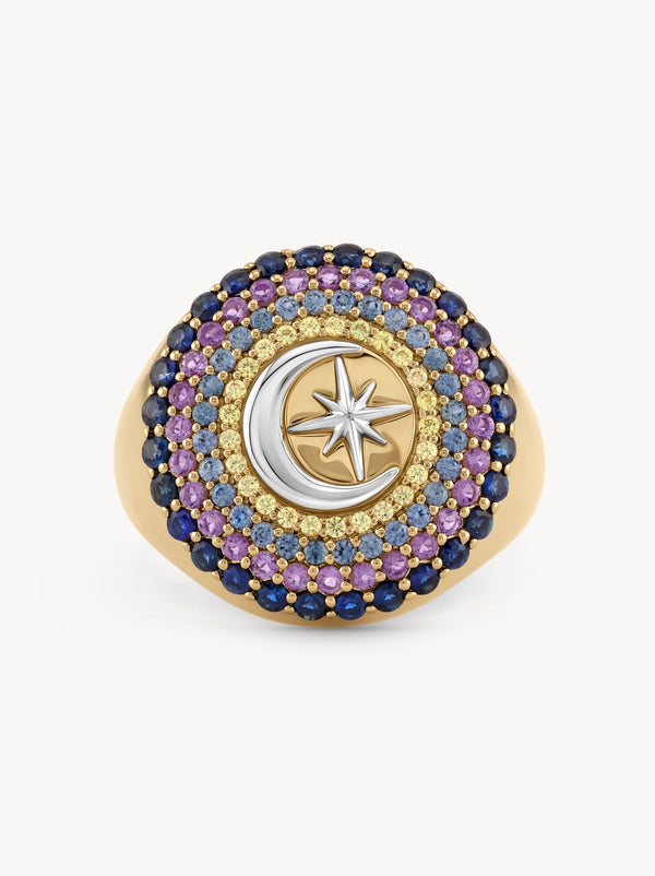 Crescent Star Signet Ring