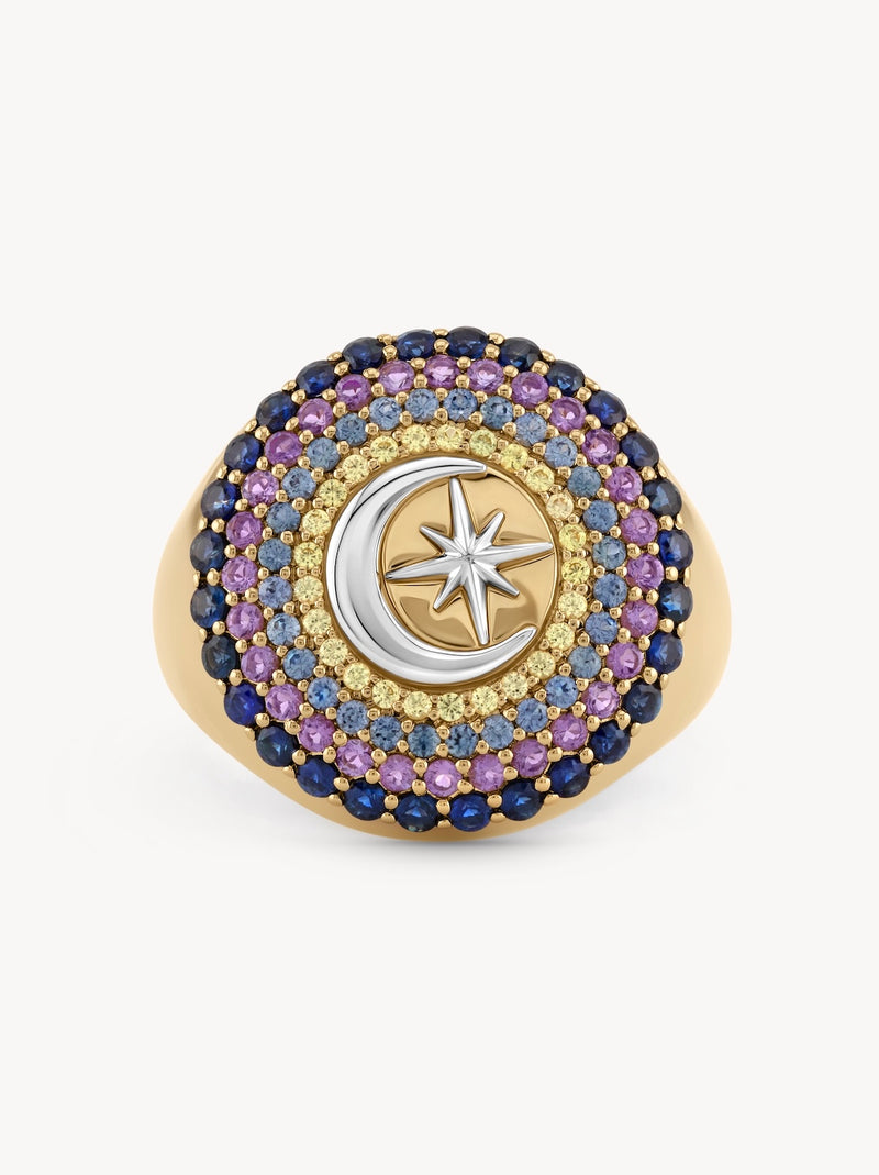 Crescent Star Signet Ring