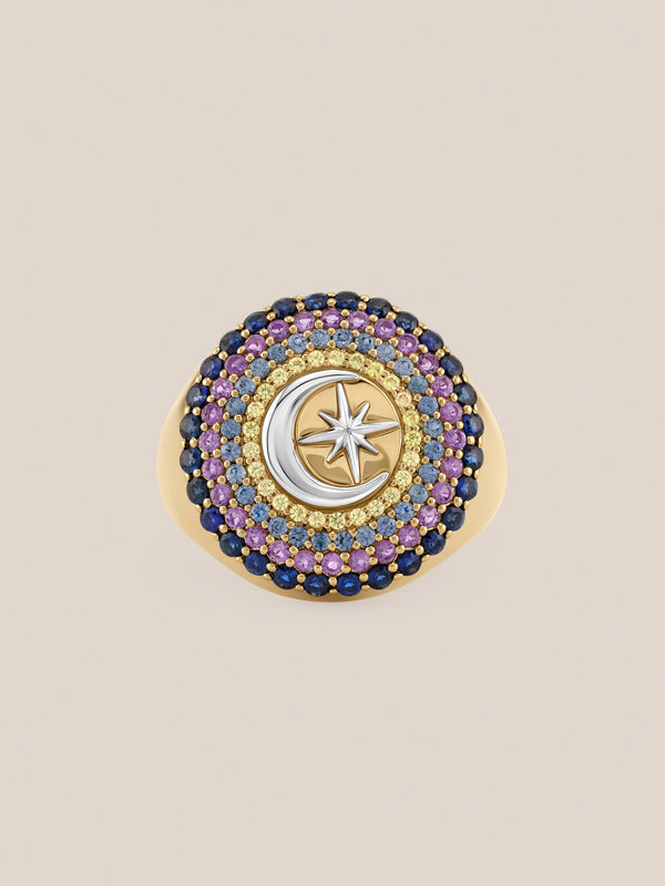 Crescent Star Signet Ring