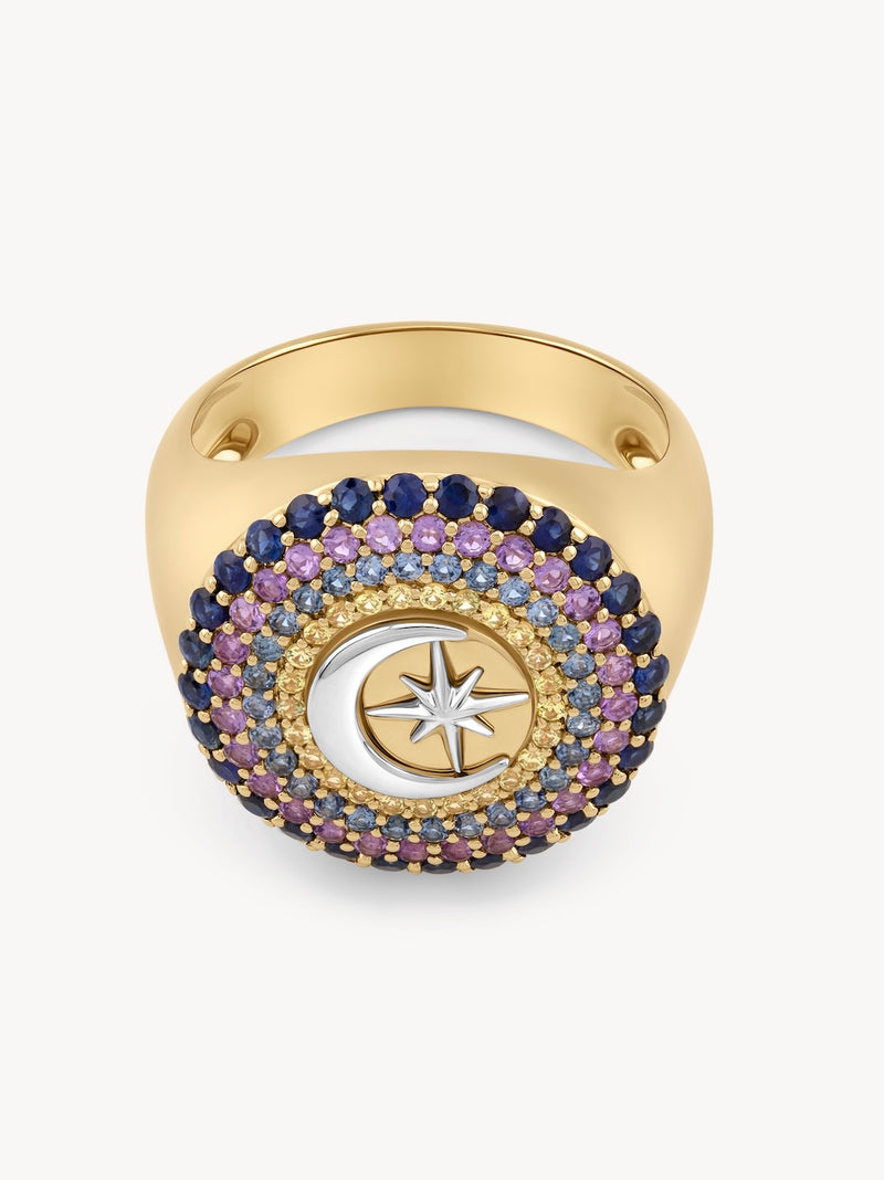 Crescent Star Signet Ring